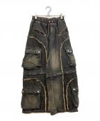 VIVAMUSヴィヴァムス）の古着「SPLIT DENIM CARGO PANTS」｜ブラック