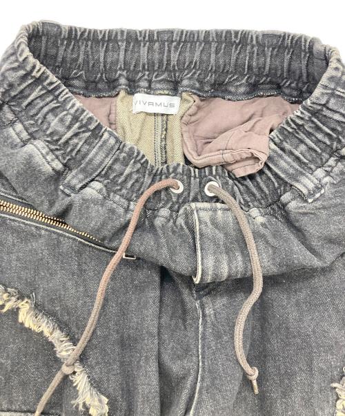 VIVAMUS（ヴィヴァムス）VIVAMUS (ヴィヴァムス) SPLIT DENIM CARGO PANTS ブラック サイズ:SIZE Freeの古着・服飾アイテム