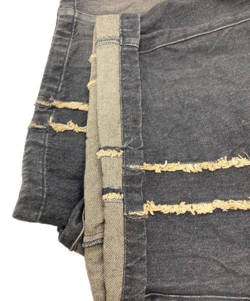VIVAMUS（ヴィヴァムス）VIVAMUS (ヴィヴァムス) SPLIT DENIM CARGO PANTS ブラック サイズ:SIZE Freeの古着・服飾アイテム