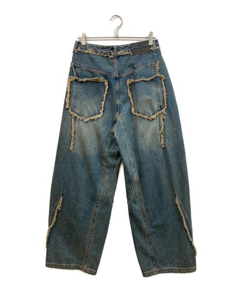 NOT4NERD（ノットフォーナード）NOT4NERD (ノットフォーナード) MULTI CUT OFF CURVED DENIM PANTS インディゴ サイズ:Ｍの古着・服飾アイテム