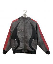 adidas Originals×THUG CLUB（アディダスオリジナル×サグ クラブ）の古着「TEAMGEIST FAUX LEATHER JACKET」｜グレー