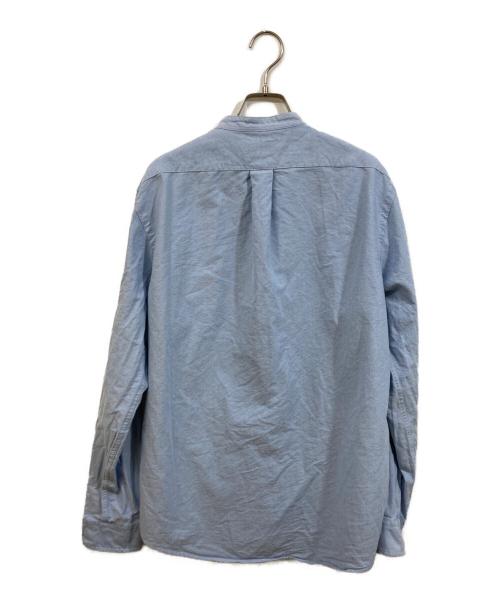 POLO RALPH LAUREN（ポロ・ラルフローレン）POLO RALPH LAUREN (ポロ・ラルフローレン) バンドカラーシャツ ブルー サイズ:	SIZE Mの古着・服飾アイテム