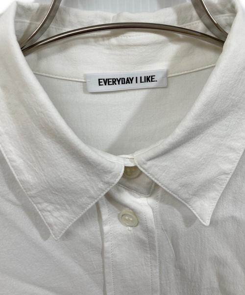 EVERYDAY I LIKE.（エヴリデイ アイ ライク）EVERYDAY I LIKE. (エヴリデイ アイ ライク) Cotton Sheer Wash shirt ホワイト サイズ:実寸をご確認くださいの古着・服飾アイテム