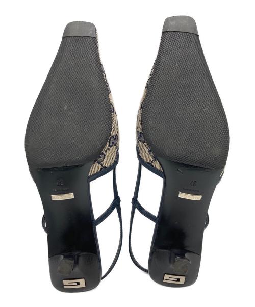 GUCCI（グッチ）GUCCI (グッチ) GGスリングバックミッドヒールパンプス ベージュ サイズ:SIZE 37の古着・服飾アイテム