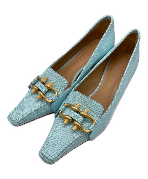 BOTTEGA VENETA（ボッテガベネタ）BOTTEGA VENETA (ボッテガベネタ) マダム レザーパンプス スカイブルー サイズ:SIZE 37の古着・服飾アイテム