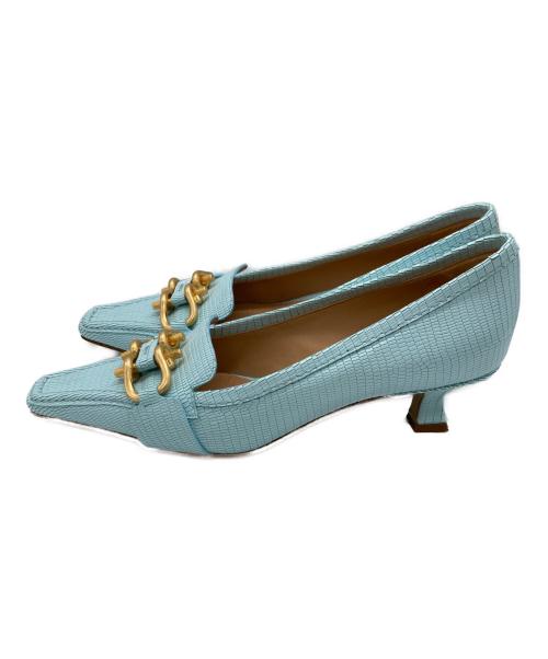BOTTEGA VENETA（ボッテガベネタ）BOTTEGA VENETA (ボッテガベネタ) マダム レザーパンプス スカイブルー サイズ:SIZE 37の古着・服飾アイテム