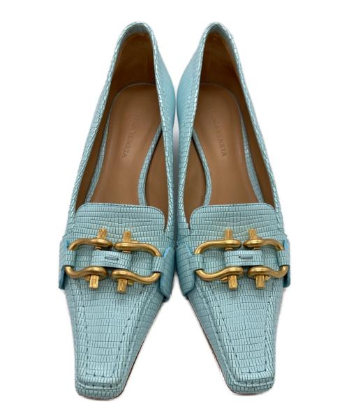 BOTTEGA VENETA（ボッテガベネタ）BOTTEGA VENETA (ボッテガベネタ) マダム レザーパンプス スカイブルー サイズ:SIZE 37の古着・服飾アイテム