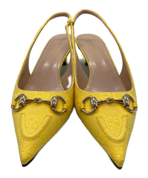 GUCCI（グッチ）GUCCI (グッチ) ホースビットスリングバックパンプス イエロー サイズ:SIZE 37の古着・服飾アイテム