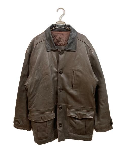 RECOUVERT（ルクーヴェール）RECOUVERT (ルクーヴェール) レザーカーコート ブラウン サイズ:SIZE 42の古着・服飾アイテム