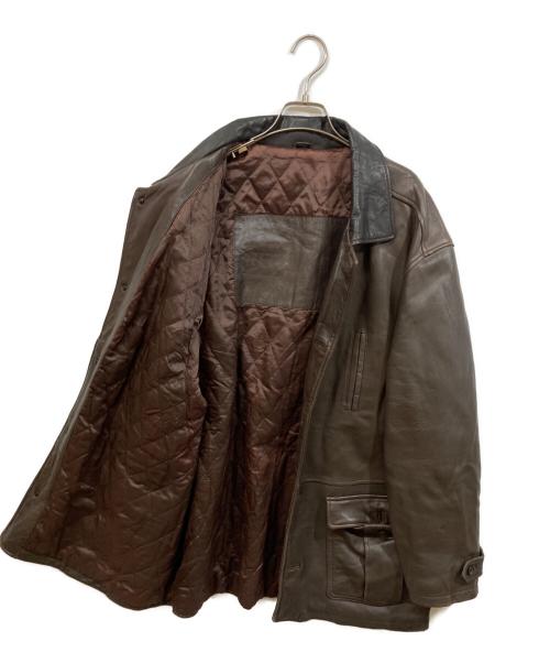 RECOUVERT（ルクーヴェール）RECOUVERT (ルクーヴェール) レザーカーコート ブラウン サイズ:SIZE 42の古着・服飾アイテム