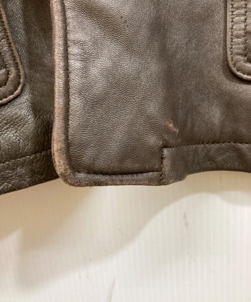 RECOUVERT（ルクーヴェール）RECOUVERT (ルクーヴェール) レザーカーコート ブラウン サイズ:SIZE 42の古着・服飾アイテム