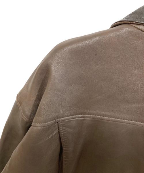 RECOUVERT（ルクーヴェール）RECOUVERT (ルクーヴェール) レザーカーコート ブラウン サイズ:SIZE 42の古着・服飾アイテム