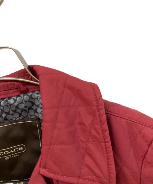 COACH（コーチ）COACH (コーチ) キルティングコート レッド サイズ:	SIZE XSの古着・服飾アイテム