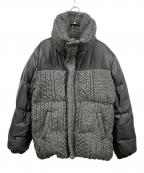 The Duffer of ST.Georgeザ ダファーオブセントジョージ）の古着「ケーブルニット切替ダウンジャケット」｜グレー
