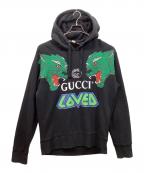 GUCCIグッチ）の古着「Loved Panther Logo Hoodie」｜ブラック