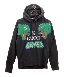 GUCCI（グッチ）の古着「Loved Panther Logo Hoodie」｜ブラック
