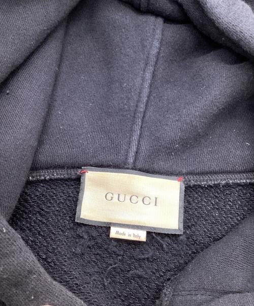 GUCCI（グッチ）GUCCI (グッチ) Loved Panther Logo Hoodie ブラック サイズ:Mの古着・服飾アイテム