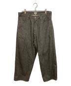 goldゴールド）の古着「RECYCLED WASTE SUVIN COTTON YARN 11.5oz. DENIM 5POCKET WIDE PANTS」｜ブラック