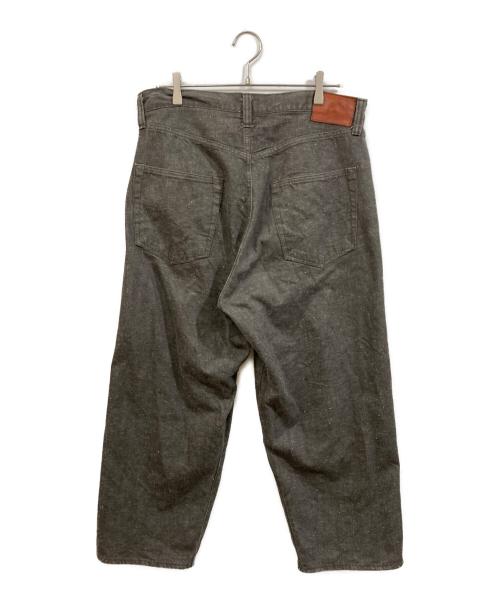 gold（ゴールド）GOLD (ゴールド) RECYCLED WASTE SUVIN COTTON YARN 11.5oz. DENIM 5POCKET WIDE PANTS ブラック サイズ:	SIZE Lの古着・服飾アイテム