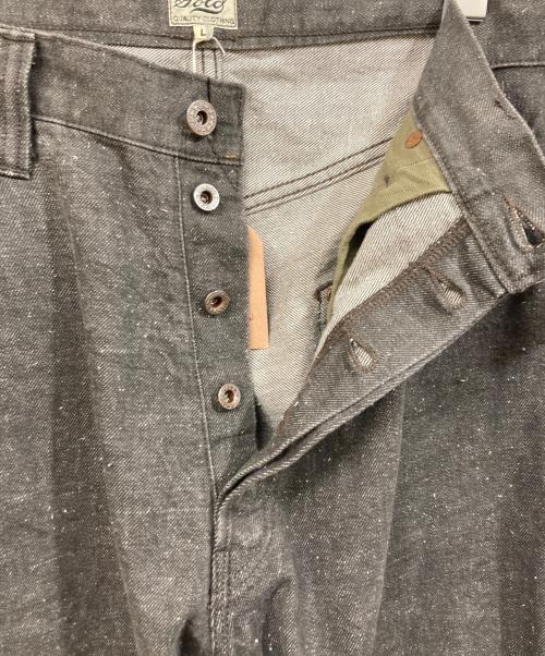 gold（ゴールド）GOLD (ゴールド) RECYCLED WASTE SUVIN COTTON YARN 11.5oz. DENIM 5POCKET WIDE PANTS ブラック サイズ:	SIZE Lの古着・服飾アイテム