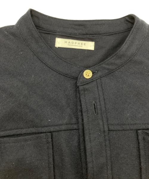 MACPHEE（マカフィー）MACPHEE (マカフィー) ウールインターロック バンドカラーシャツワンピース ネイビー サイズ:36の古着・服飾アイテム