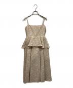 ROSY LUCEロージールーチェ）の古着「Peplum Jacquard Dress」｜ベージュ