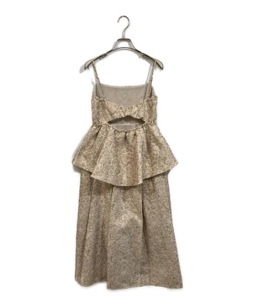 ROSY LUCE（ロージールーチェ）ROSY LUCE (ロージールーチェ) Peplum Jacquard Dress ベージュ サイズ:SIZE Sの古着・服飾アイテム