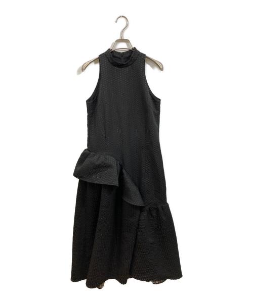 ROSY LUCE（ロージールーチェ）ROSY LUCE (ロージールーチェ) JACQUARD FRILL DRESS ブラック サイズ:	SIZE Sの古着・服飾アイテム