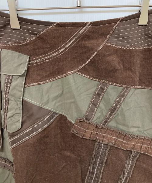 t.b（ティービー）t.b (ティービー) パッチワークスカート ブラウン サイズ:	SIZE 38の古着・服飾アイテム