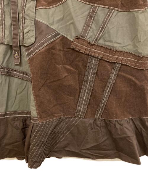 t.b（ティービー）t.b (ティービー) パッチワークスカート ブラウン サイズ:	SIZE 38の古着・服飾アイテム