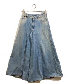 MM6 Maison Margiela（エムエムシックスメゾンマルジェラ）の古着「ワイドレッグデニムデニムパンツ」｜インディゴ