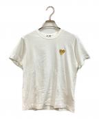 PLAY COMME des GARCONSプレイコムデギャルソン）の古着「ハートワッペン半袖Ｔシャツ」｜ホワイト