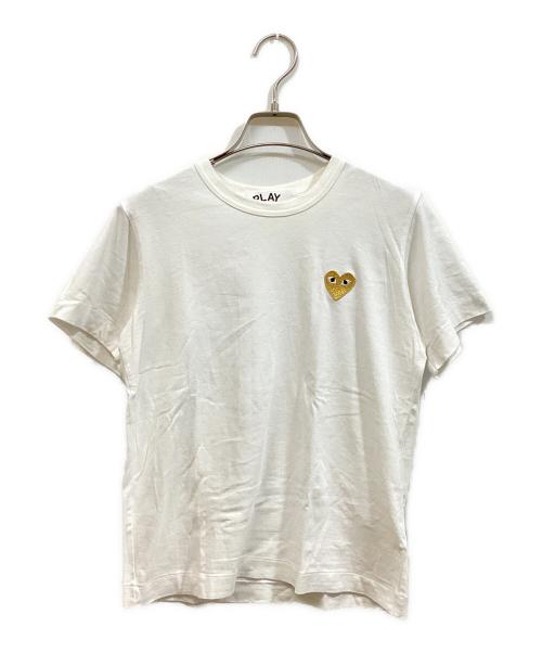 PLAY COMME des GARCONS（プレイコムデギャルソン）PLAY COMME des GARCONS (プレイコムデギャルソン) ハートワッペン半袖Ｔシャツ ホワイト サイズ:Mの古着・服飾アイテム