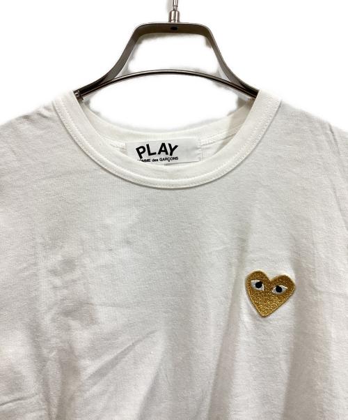 PLAY COMME des GARCONS（プレイコムデギャルソン）PLAY COMME des GARCONS (プレイコムデギャルソン) ハートワッペン半袖Ｔシャツ ホワイト サイズ:Mの古着・服飾アイテム