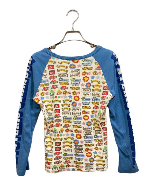 Hysteric Glamour（ヒステリックグラマー）Hysteric Glamour (ヒステリックグラマー) ロングスリーブTシャツ ホワイト×ブルー サイズ:Freeの古着・服飾アイテム