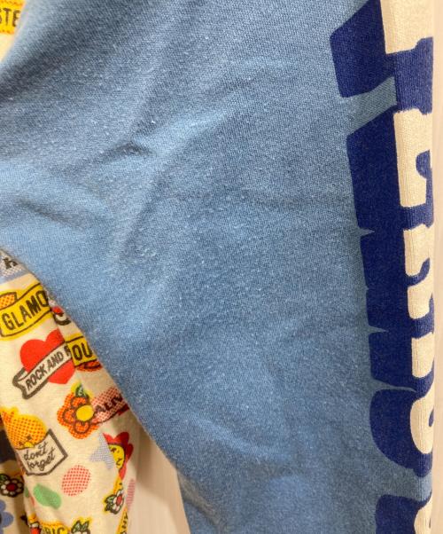 Hysteric Glamour（ヒステリックグラマー）Hysteric Glamour (ヒステリックグラマー) ロングスリーブTシャツ ホワイト×ブルー サイズ:Freeの古着・服飾アイテム