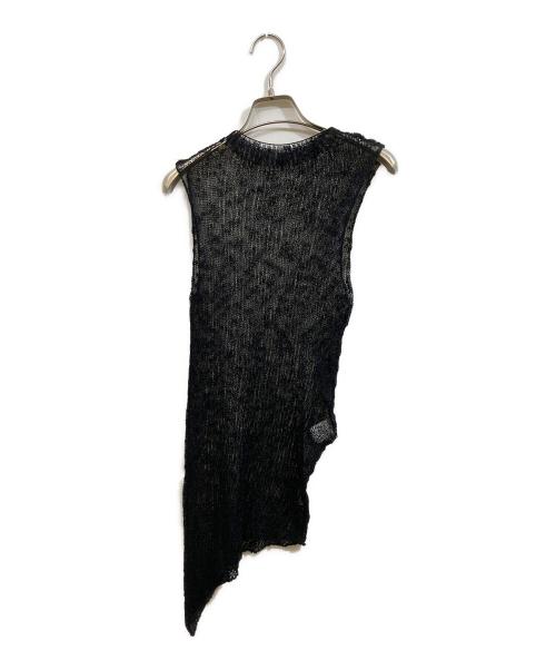 ISSEY MIYAKE（イッセイミヤケ）ISSEY MIYAKE (イッセイミヤケ) アシンメトリーノースリーブニット ブラック サイズ:2の古着・服飾アイテム