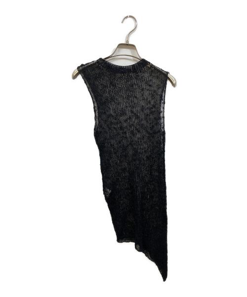 ISSEY MIYAKE（イッセイミヤケ）ISSEY MIYAKE (イッセイミヤケ) アシンメトリーノースリーブニット ブラック サイズ:2の古着・服飾アイテム