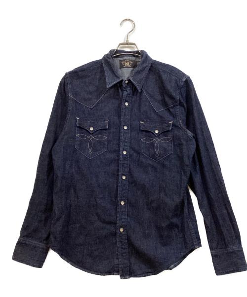RRL（ダブルアールエル）RRL (ダブルアールエル) デニムウエスタンシャツ インディゴ サイズ:Lの古着・服飾アイテム