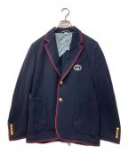 GUCCIグッチ）の古着「GGエンブレム テーラードジャケット」｜ネイビー
