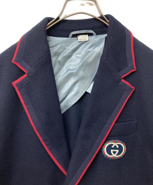 GUCCI（グッチ）GUCCI (グッチ) GGエンブレム テーラードジャケット ネイビー サイズ:SIZE 46の古着・服飾アイテム