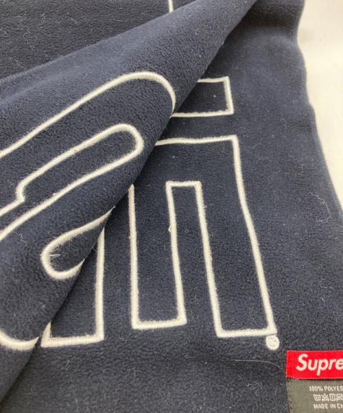 SUPREME（シュプリーム）Supreme (シュプリーム) polartec logo scarf ネイビーの古着・服飾アイテム