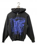 BoTTボット）の古着「Wolf Zip Hoodie」｜ブラック×ブルー