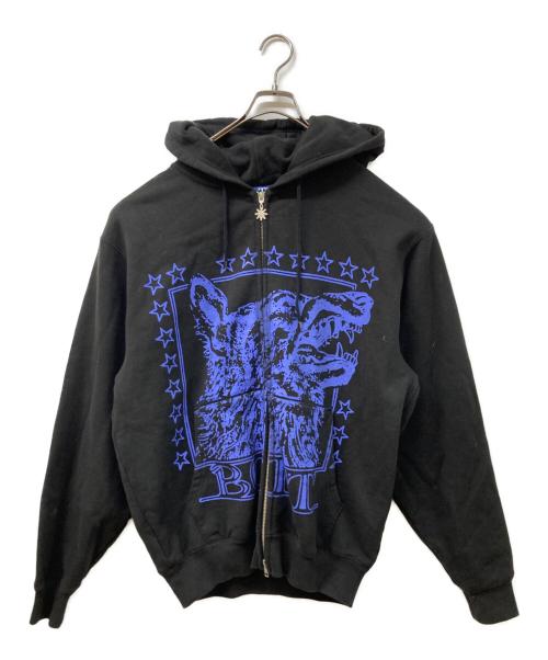 BoTT（ボット）BoTT (ボット) Wolf Zip Hoodie ブラック×ブルー サイズ:SIZE Lの古着・服飾アイテム