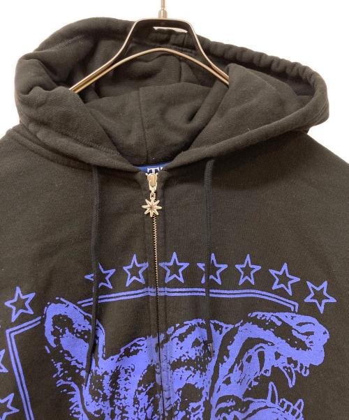 BoTT（ボット）BoTT (ボット) Wolf Zip Hoodie ブラック×ブルー サイズ:SIZE Lの古着・服飾アイテム