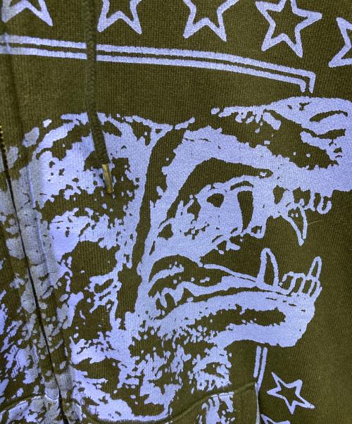 BoTT（ボット）BoTT (ボット) Wolf Zip Hoodie ブラック×ブルー サイズ:SIZE Lの古着・服飾アイテム