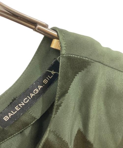 BALENCIAGA SILK（バレンシアガ シルク）BALENCIAGA SILK (バレンシアガ シルク) シルクワンピース グリーン サイズ:	SIZE 36の古着・服飾アイテム
