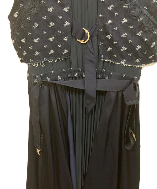 FRAY ID（フレイ アイディー）FRAY ID (フレイ アイディー) ミリタリーコンビプリーツワンピース ネイビー サイズ:SIZE 0の古着・服飾アイテム