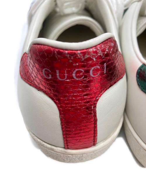 GUCCI（グッチ）GUCCI (グッチ) エース エンブロイダリー ビースニーカー ホワイト サイズ:	SIZE 6の古着・服飾アイテム