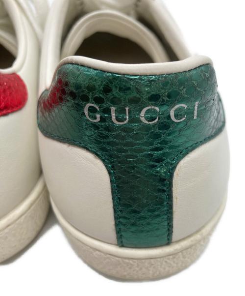 GUCCI（グッチ）GUCCI (グッチ) エース エンブロイダリー ビースニーカー ホワイト サイズ:	SIZE 6の古着・服飾アイテム
